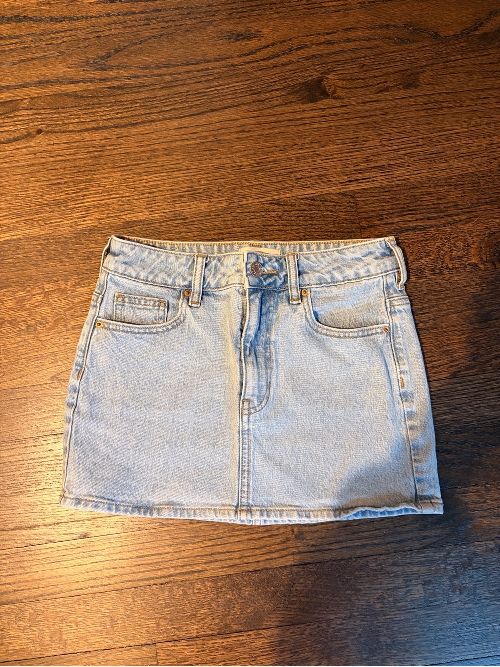 PacSun Light Wash Denim Mini Skirt